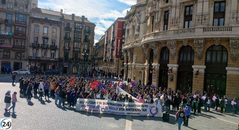 Estudiantes vascas marchan en contra del feminismo combativo y afirman que seguirán luchando.