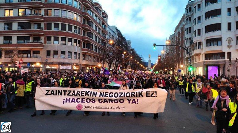 Mujeres exigen en Bilbao más apoyo estatal en cuidados y colaboración masculina
