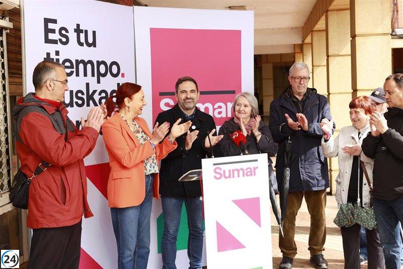 Larrea insta a la concentración del voto en Sumar para impulsar el cambio en Euskadi.