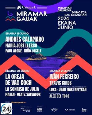 Andrés Calamaro, La Oreja de Van Gogh y Iván Ferreiro lideran el festival Caixabank Miramar Gauak en San Sebastián.