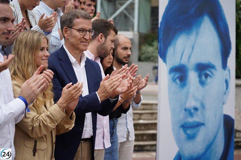Feijóo se une al homenaje a Miguel Ángel Blanco en Ermua.