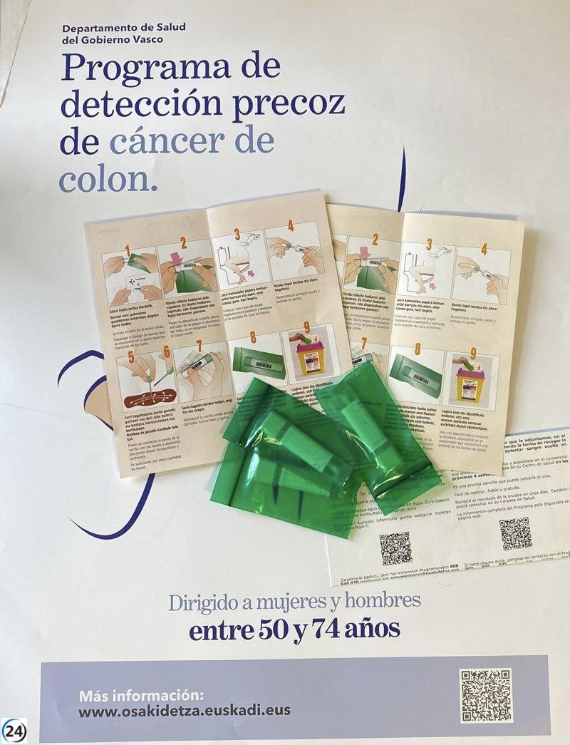 Osakidetza expande las pruebas de cáncer colorrectal para vascos de 70 a 74 años.
