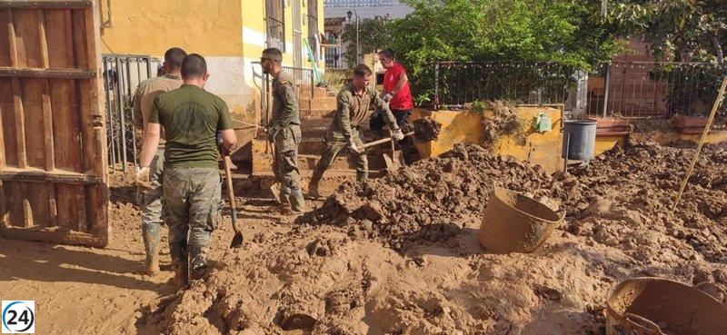Tropas de Mungia reemplazan a sus pares tras diez días de servicio en Valencia.