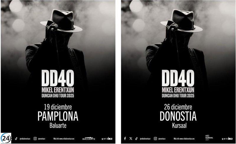 Mikel Erentxun anuncia conciertos en San Sebastián y Pamplona como parte de su gira por el 40 aniversario de Duncan Dhu.