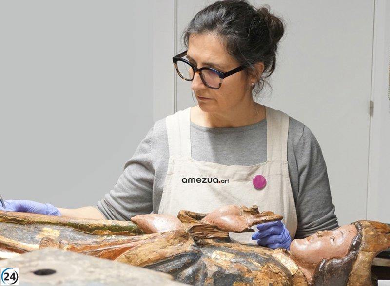 Restauran 11 obras góticas en el Museo de las Encartaciones, datadas entre los siglos XIV y XVI.