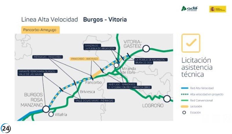 Adjudican asistencia técnica por 10,7 millones para el primer tramo del TAV Burgos-Vitoria.