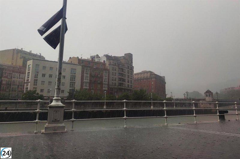 Euskadi en alerta amarilla por lluvias fuertes a partir de esta tarde.