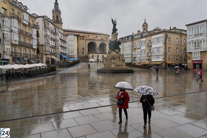 Euskadi pone en alerta amarilla por lluvias fuertes a partir de las cinco de esta tarde.