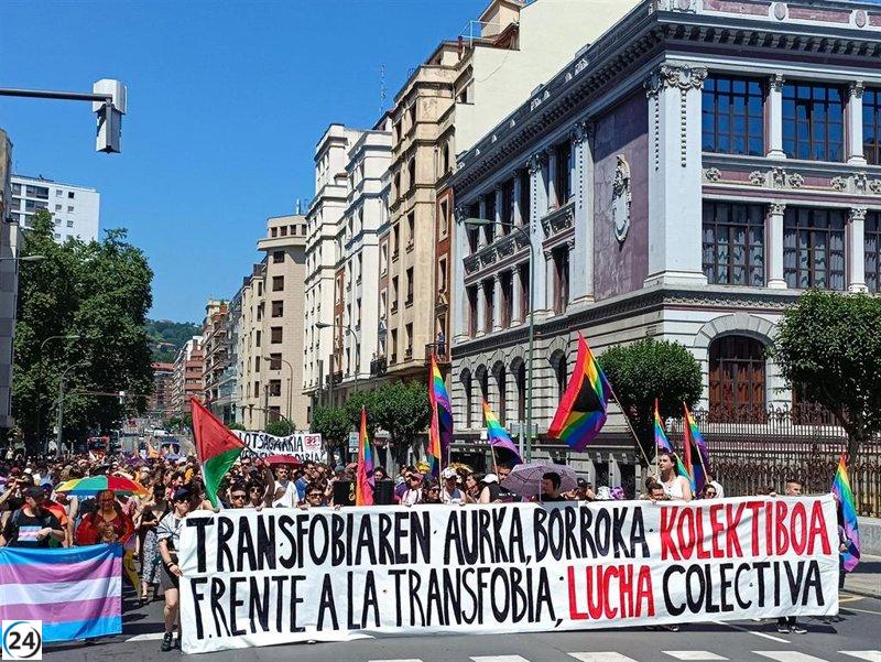 Bilbao se une en marcha del Orgullo para combatir la transfobia.