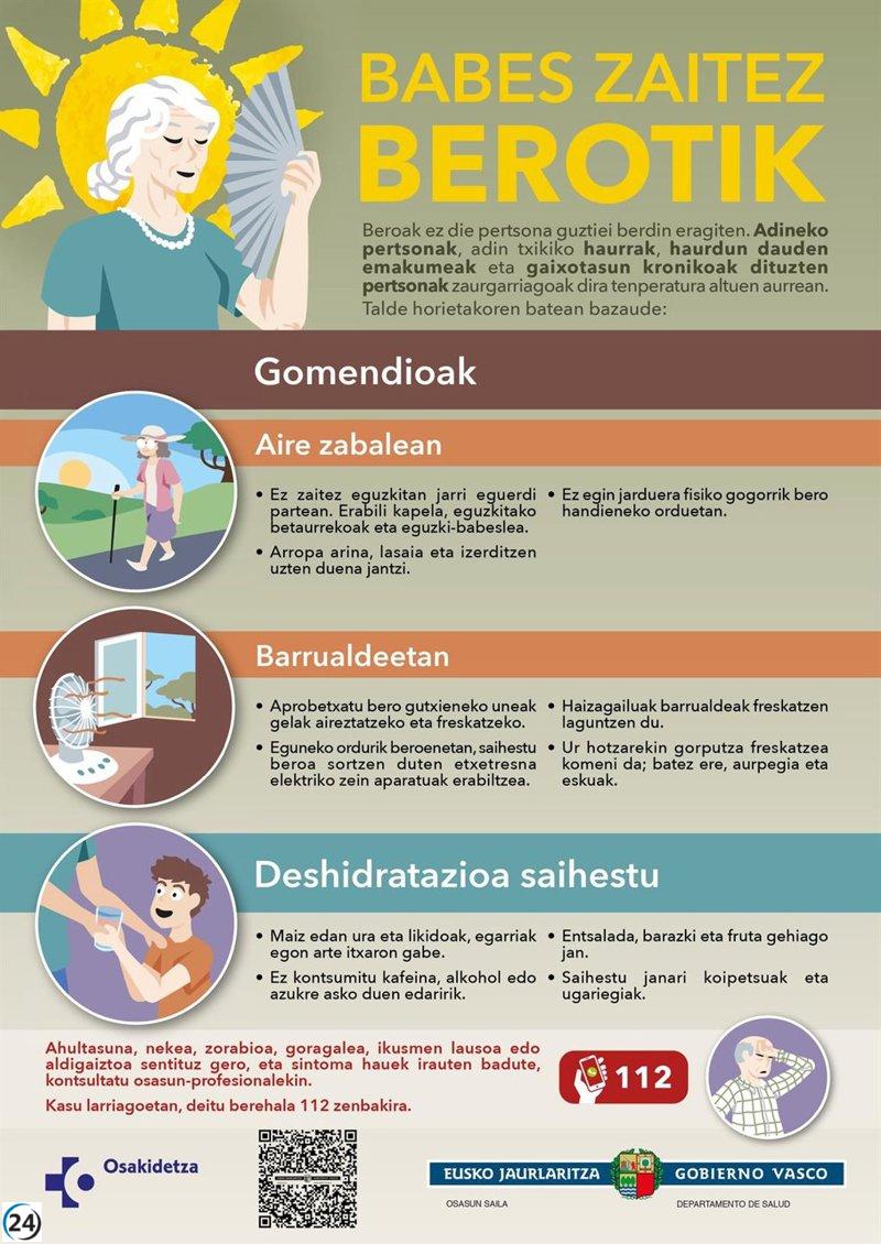 Gobierno Vasco insta a la población a tomar medidas por ola de calor.