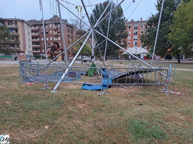 Vándalos destrozan aseos portátiles y basura durante festividades en Amurrio, Álava.
