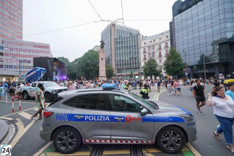 Detenidos 11 individuos durante la segunda jornada de Aste Nagusia en Bilbao, principalmente por hurtos menores.