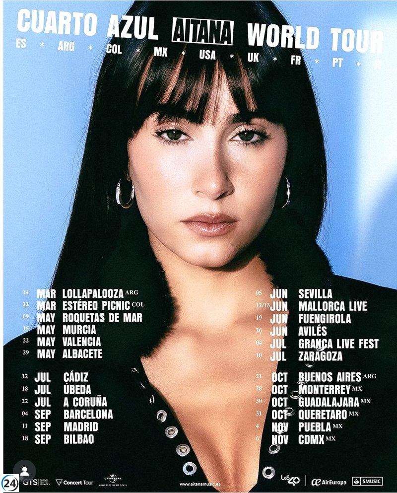Aitana ofrecerá un concierto en el Bizkaia Arena de Barakaldo el 18 de septiembre de 2026 como parte de su 'Cuarto Azul World Tour'.