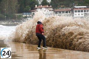 Euskadi emite alerta naranja por peligro en la navegación debido a olas de 5 metros.