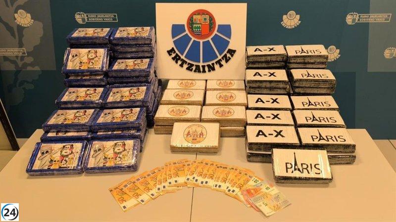 Capturado en Irun con 100 kilos de drogas: cocaína y metanfetamina.
