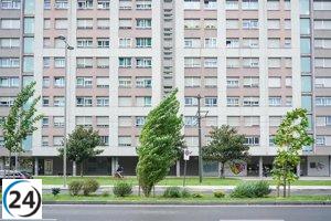 Euskadi enfrenta vientos de hasta 111 km/h en Orduña y 110 km/h en La Garbea.