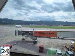 Cuatro vuelos a Bilbao rerouteados por ráfagas de viento de 107 km/h.