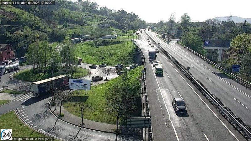 Finalizan retenciones en la AP-8 hacia Francia en Irun.