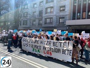 ELA y LAB mantienen la huelga de personal de Justicia por falta de negociación del Gobierno.