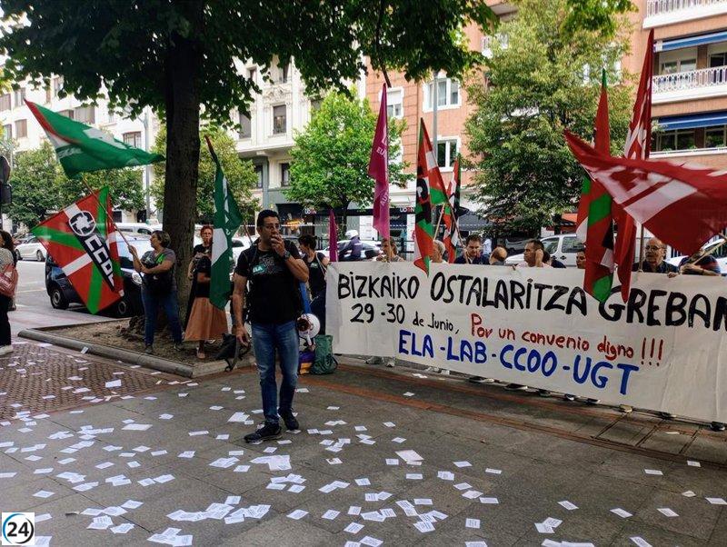 Sindicatos de Hostelería de Bizkaia elogian la primera jornada de huelga por un nuevo convenio