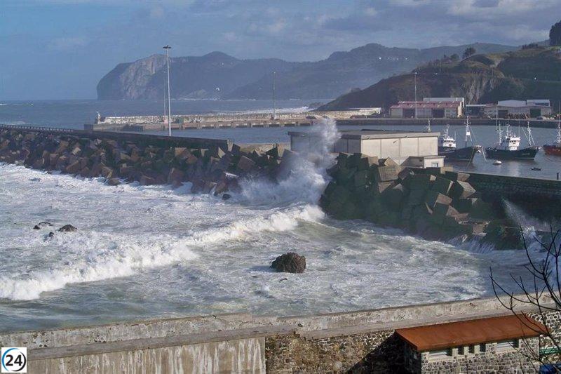 Borrasca en Euskadi con chubascos intensos, descenso de temperaturas y olas de hasta 4 metros.