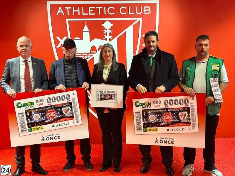 La ONCE homenajea al Athletic Club de Bilbao en su 125 aniversario con el cupón del 16 de noviembre.