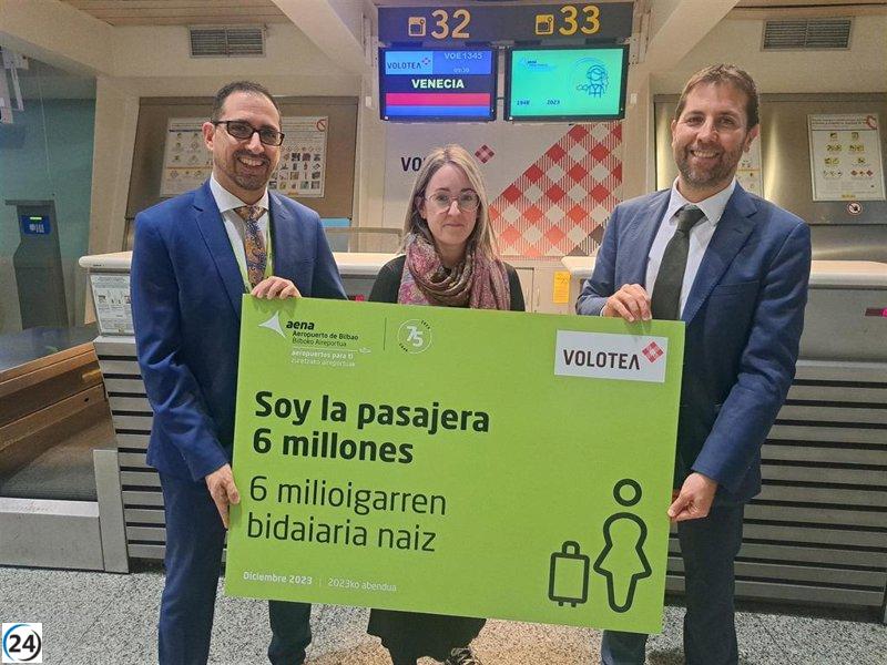 Récord histórico en el Aeropuerto de Bilbao al superar los 6 millones de pasajeros en un año, gracias a un exitoso mes de noviembre.